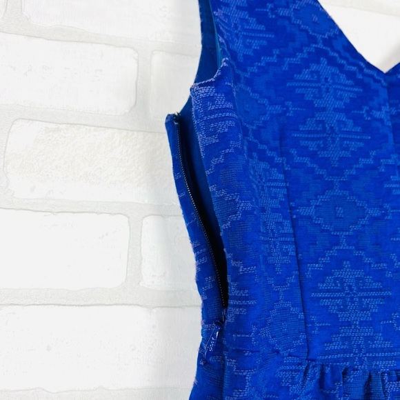 MAEVE - ANTHROPOLOGIE Blue Purple Averie Jacquard Aztec Fit & Flare Dress Size 2 - Picture 11 of 13